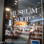 Photo of entrance to a Museum Store that sells Jim Gibson's piano CDs